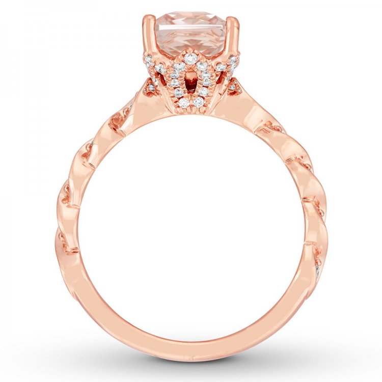 Neil Lane Morganite Engagement Ring 1/3 ct tw Diamonds 14K Gold