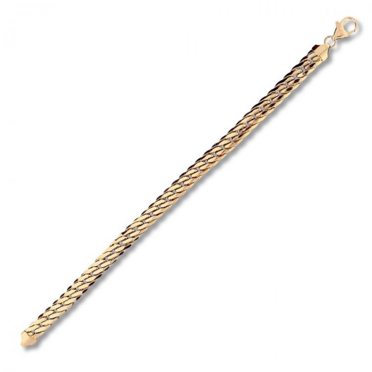 Herringbone Chain Bracelet 14K Yellow Gold 7.5 Length