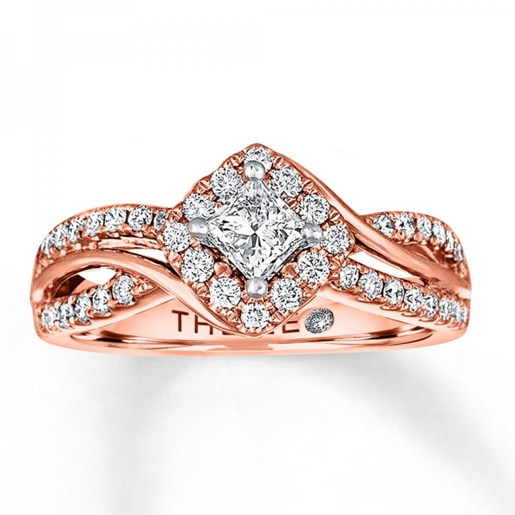 Leo Diamond Engagement Ring 3/4 ct tw 14K Rose Gold