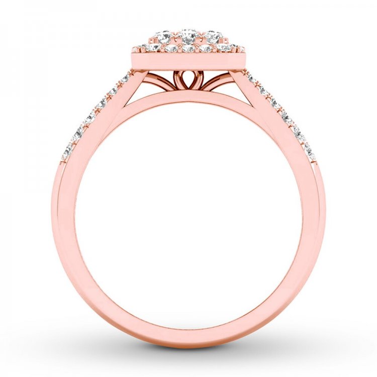 Diamond Engagement Ring 1/2 ct tw Round-cut 10K Rose Gold