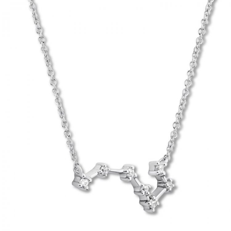 Diamond Little Dipper Necklace 1/10 ct tw Sterling Silver