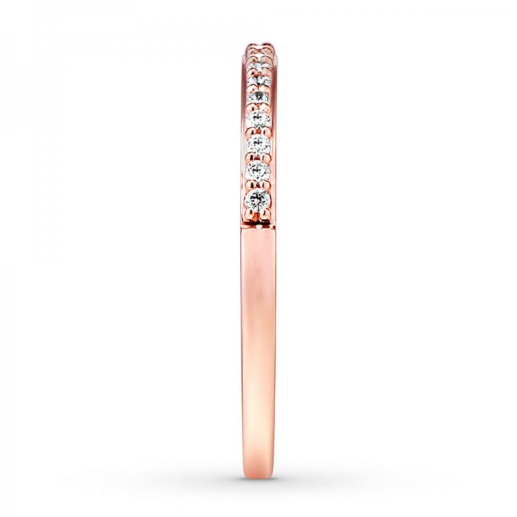 Diamond Wedding Band 1/6 ct tw 14K Rose Gold