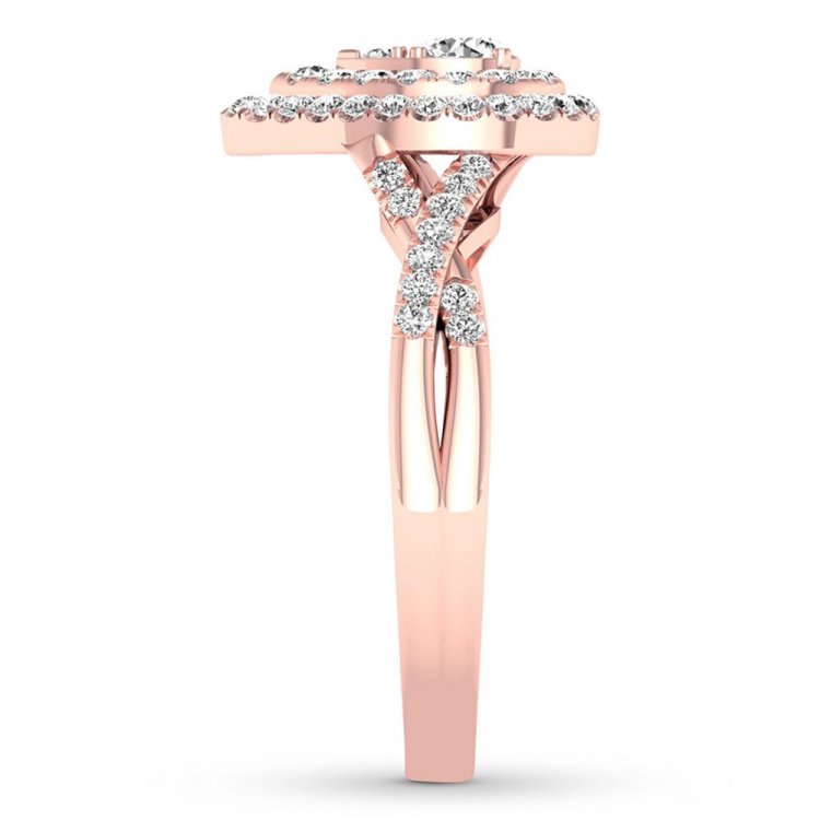 Diamond Engagement Ring 3/8 ct tw Round-cut 10K Rose Gold