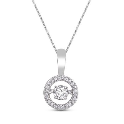 Unstoppable Love Necklace 1/10 ct tw Sterling Silver 19"