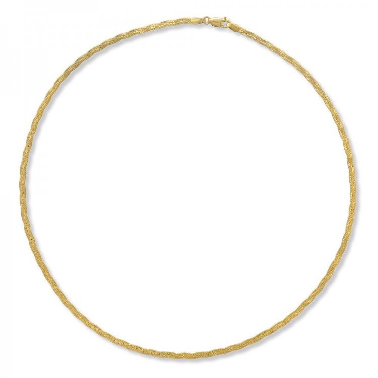 Men's Braided Herringbone Necklace/Bracelet Set 10K Yellow Gold