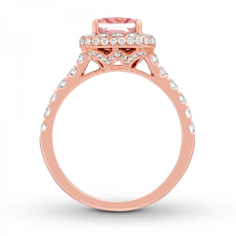 Neil Lane Morganite Engagement Ring 1 ct tw Diamonds 14K Gold