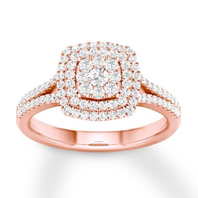 Diamond Engagement Ring 1/3 ct tw Round-cut 10K Rose Gold