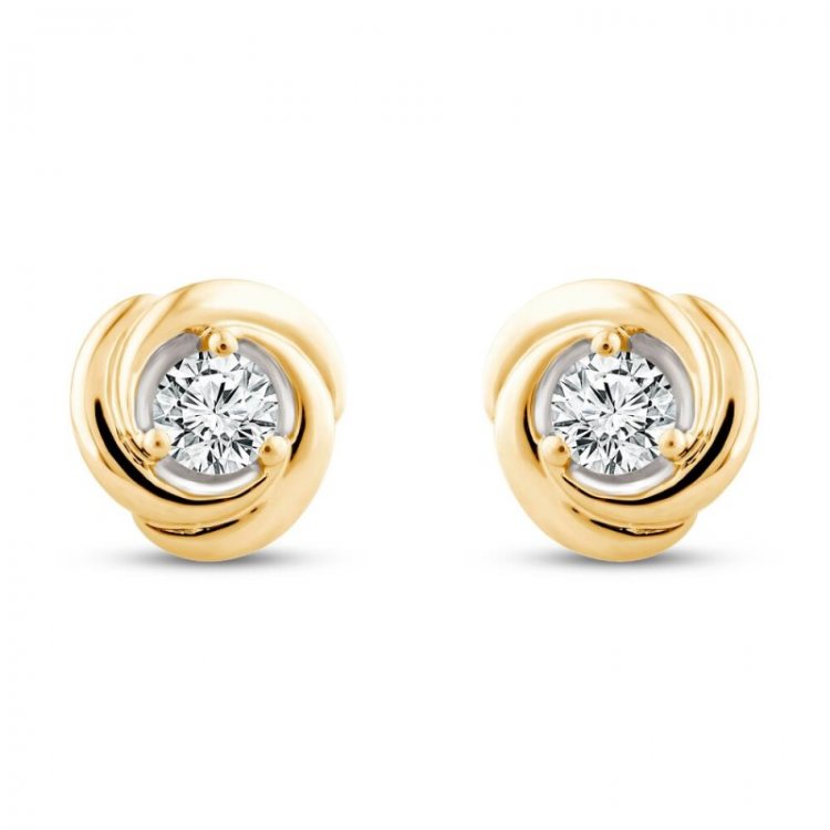 Center of Me Diamond Stud Earrings 1/4 ct tw 10K Yellow Gold