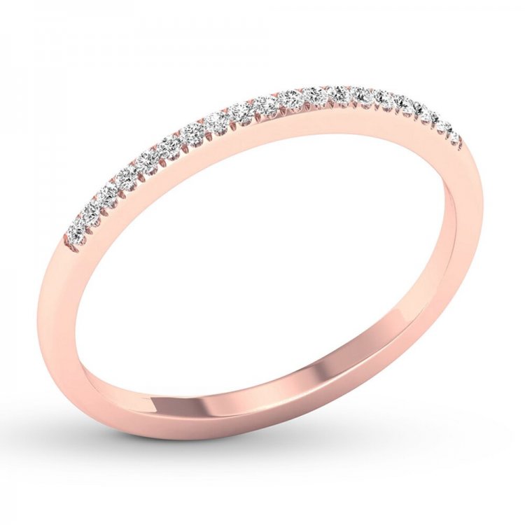 Diamond Wedding Band 1/15 ct tw Round-cut 10K Rose Gold