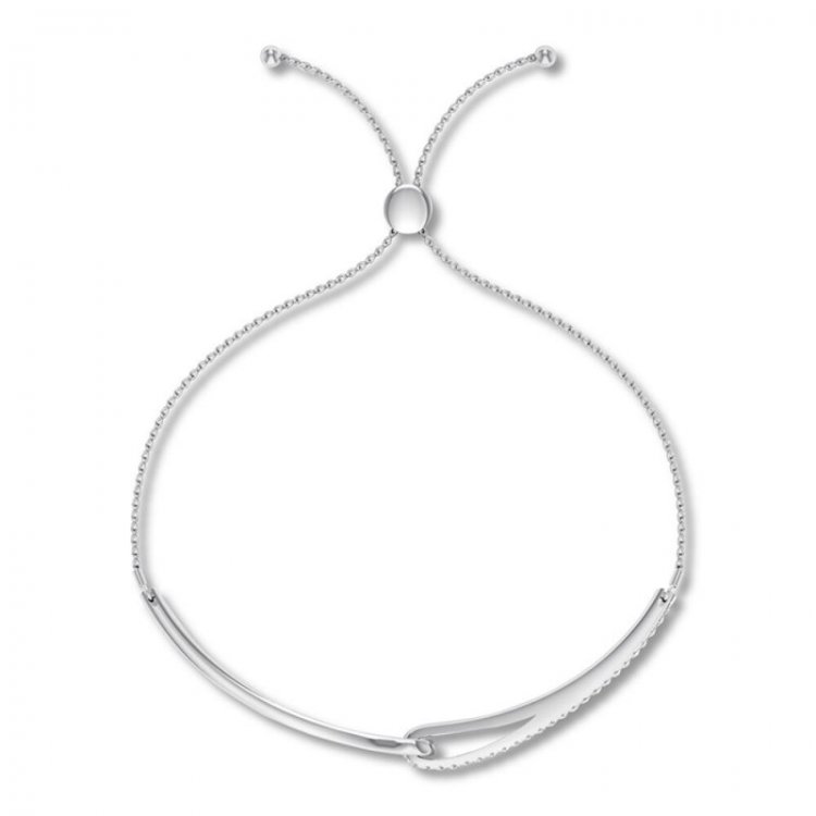 Love + Be Loved Diamond Bolo Bracelet 1/4 ct tw 10K White Gold