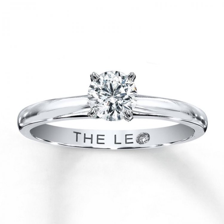 Leo Diamond Artisan Ring 1/2 Carat Diamond 14K White Gold