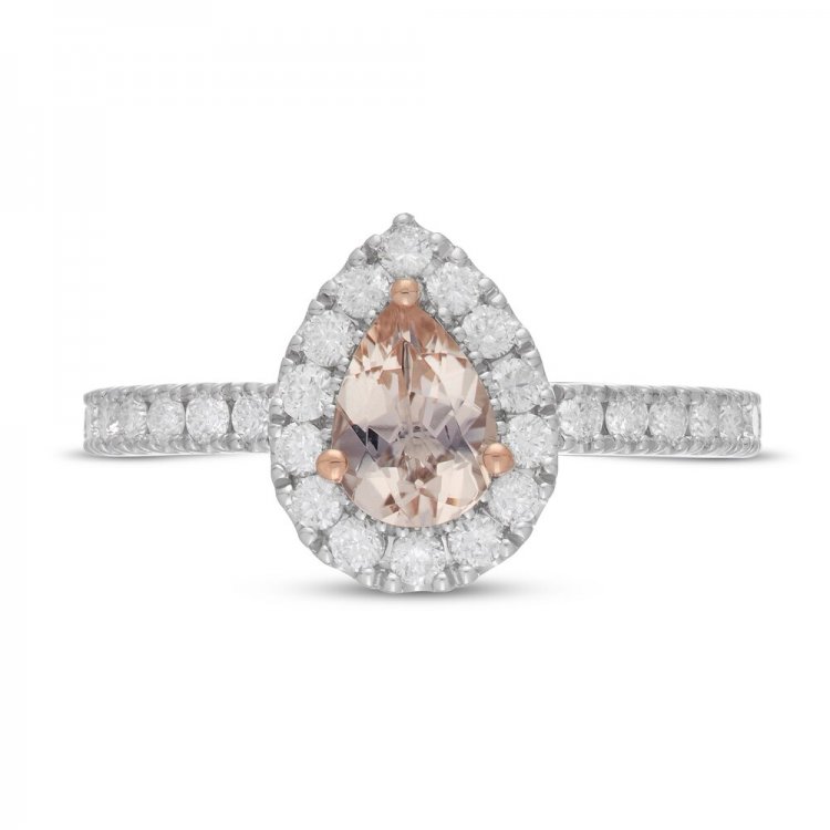 Neil Lane Morganite Engagement Ring 5/8 ct tw Diamonds 14K Two-Tone Gold