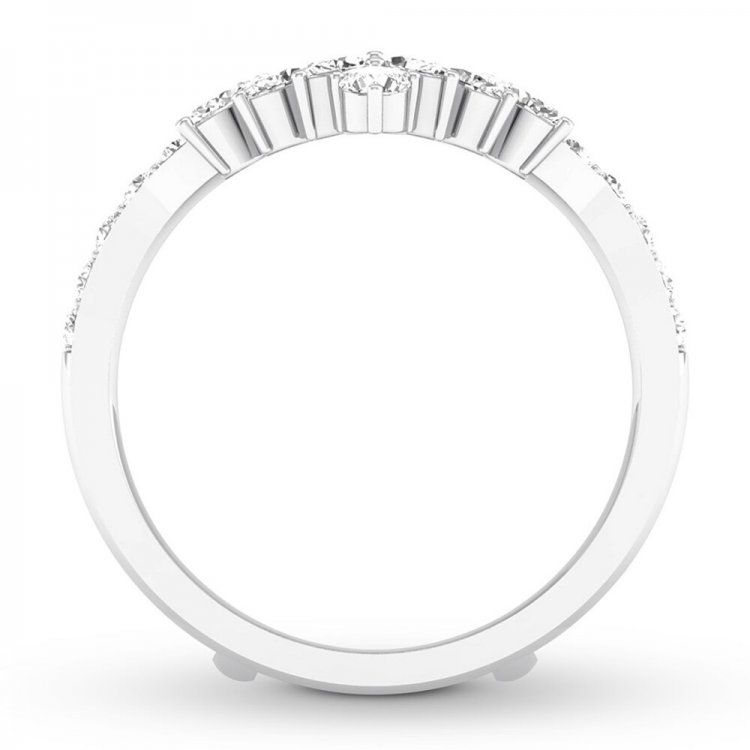 Diamond Enhancer Ring 3/4 ct tw Marquise/Round 14K White Gold