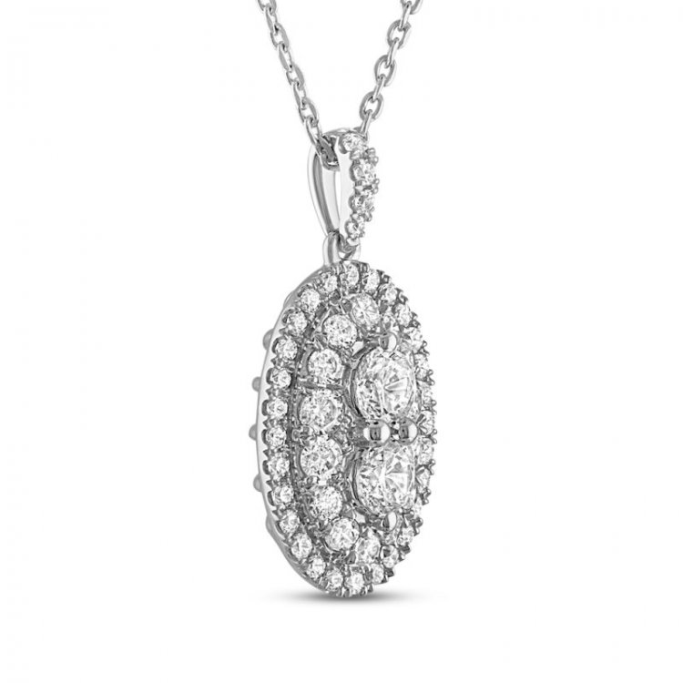 Forever Connected Diamond Necklace 1/4 ct tw Round-Cut 10K White Gold 18