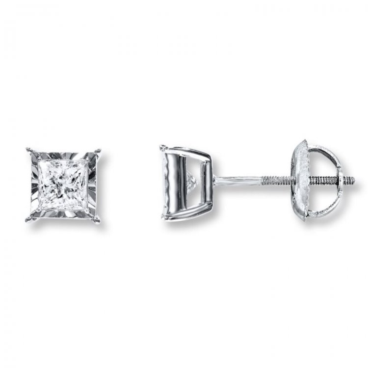 Radiant Reflections 1 ct tw Diamonds 10K White Gold Earrings