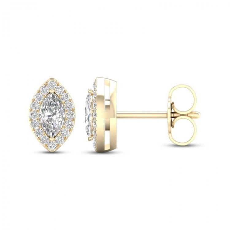 Diamond Earrings 1/3 ct tw Marquise/Round-Cut 10K Yellow Gold