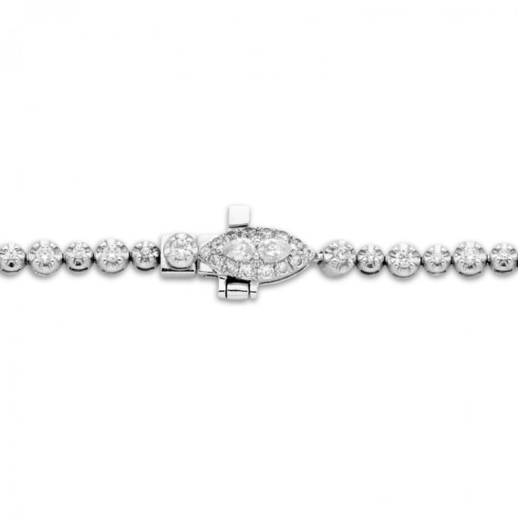 Forever Connected Diamond Bracelet 1 ct tw Round-Cut 10K White Gold 7.25