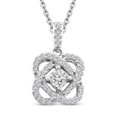 Center of Me Diamond Necklace 1/10 ct tw Sterling Silver 18