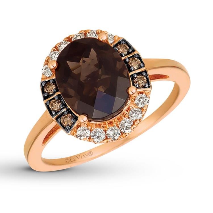 Le Vian Chocolate Quartz Ring 1/3 ct tw Diamonds 14K Gold