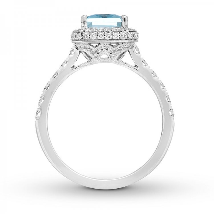 Neil Lane Aquamarine Engagement Ring 1 ct tw Diamonds 14K Gold