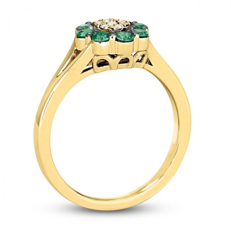 Le Vian Diamond  Emerald Ring 1/20 ct tw Diamonds 14K Honey Gold