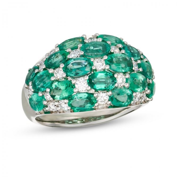 Le Vian Couture Emerald Ring 3/8 ct tw Diamonds Platinum