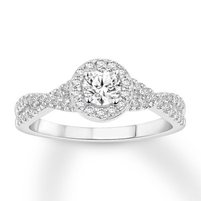 Diamond Engagement Ring 5/8 ct tw Round-cut 14K White Gold