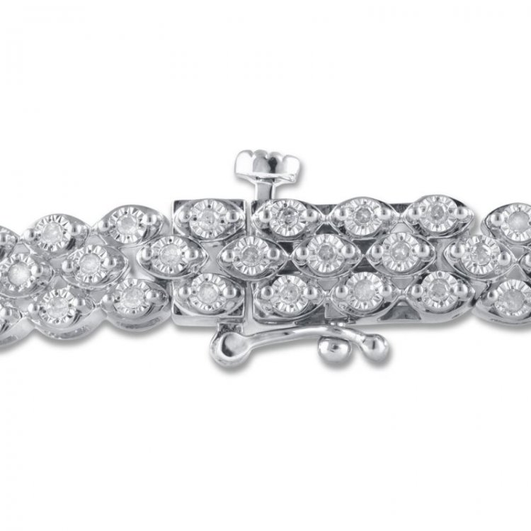 Diamond Bracelet 1 ct tw Sterling Silver 7