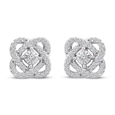 Center of Me Diamond Stud Earrings 1/5 ct tw 10K White Gold