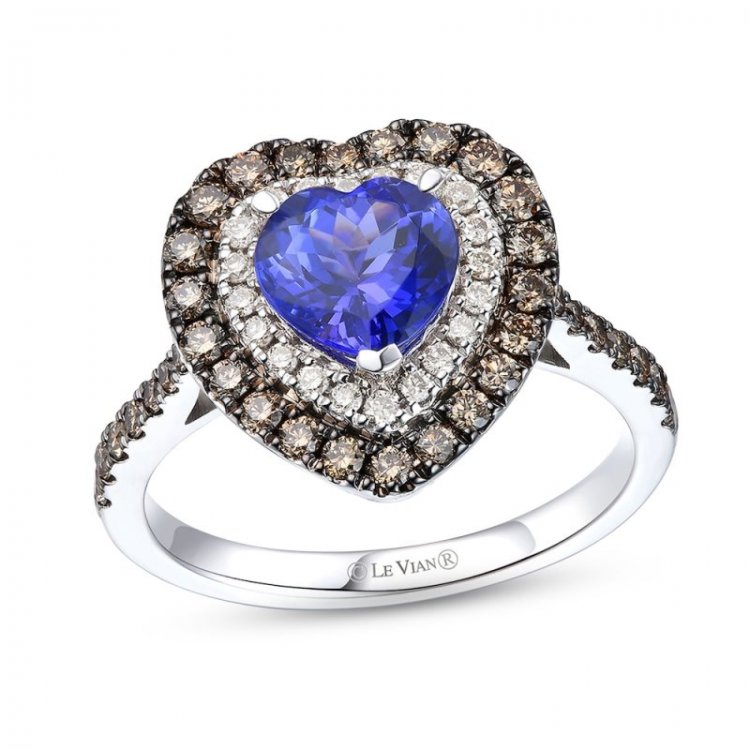 Le Vian Tanzanite Heart Ring 3/4 ct tw Diamonds 14K Vanilla Gold