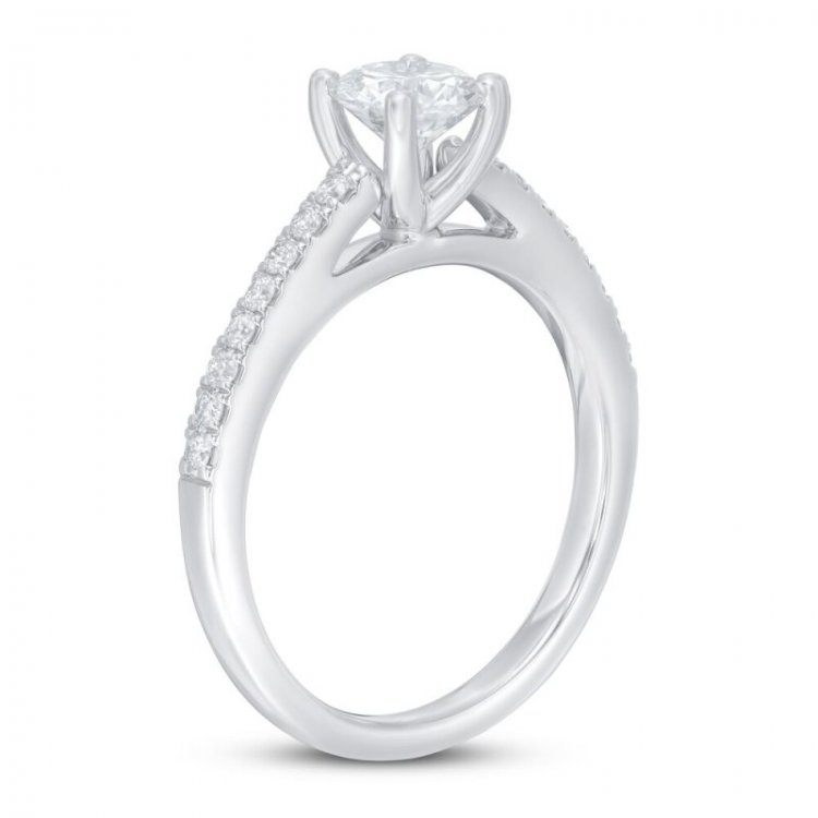 Lab-Created Diamonds by KAY Engagement Ring 7/8 ct tw 14K White Gold