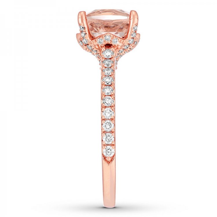 Neil Lane Studio Morganite Ring 1/2 cttw Diamonds 14K Rose Gold