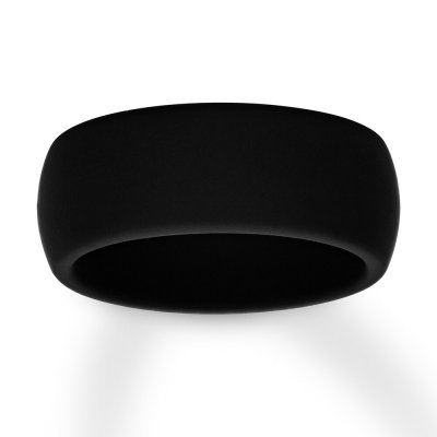 Black Silicone Mens Wedding Band