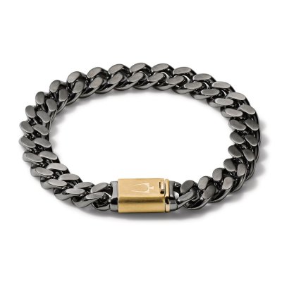 Bulova Chain Link Bracelet Two-Tone Stainless Steel 8.2