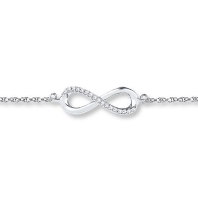 Infinity Anklet 1/20 ct tw Diamonds Sterling Silver