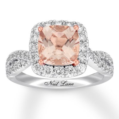 Neil Lane Morganite Engagement Ring 7/8 ct tw Diamonds 14K Gold