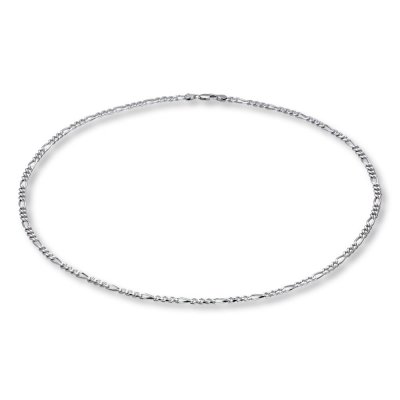 Mens Figaro Necklace Sterling Silver  24 Length