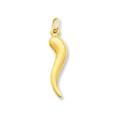 Italian Horn Charm  14K Yellow Gold