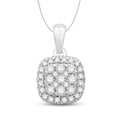 Diamond Necklace 1/4 ct tw Round-Cut 10K White Gold 18