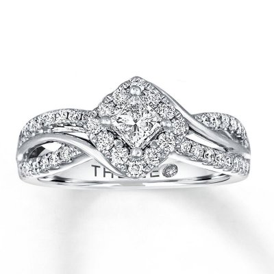 Leo Diamond Engagement Ring 3/4 ct tw 14K White Gold