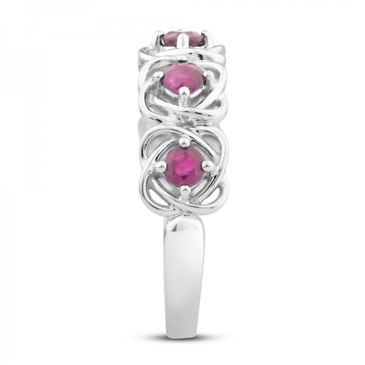 Center of Me Ruby Ring 10K White Gold