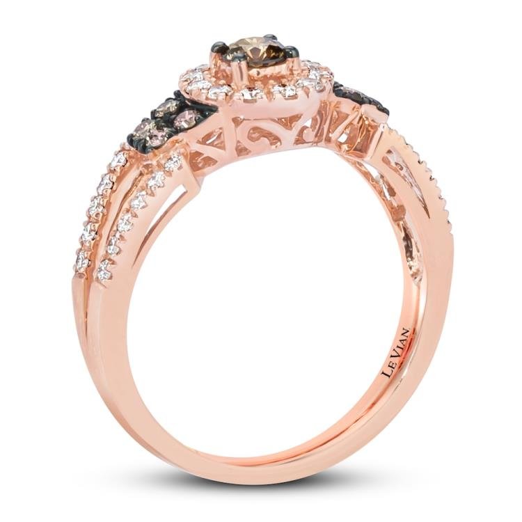 Le Vian Chocolate Diamond Ring 5/8 ct tw 14K Strawberry Gold