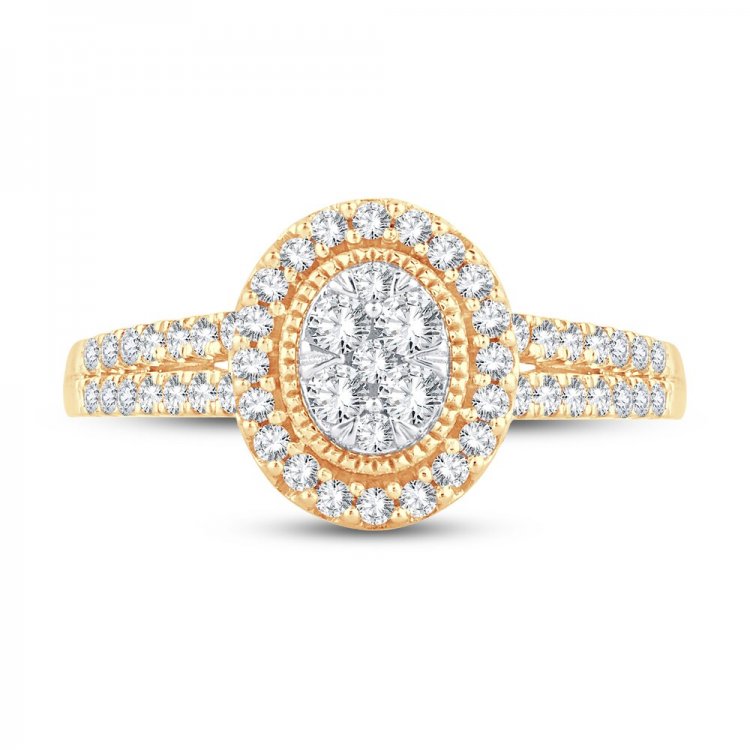 Multi-Diamond Engagement Ring 1/2 ct tw Round-cut 10K Yellow Gold