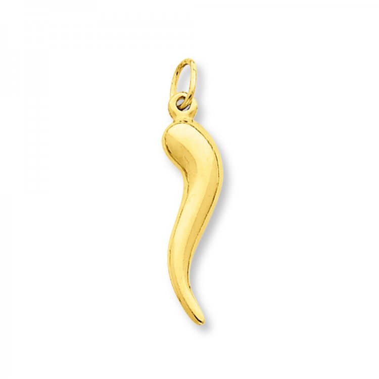 Italian Horn Charm  14K Yellow Gold