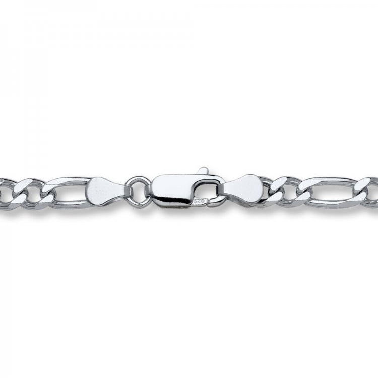 Mens Figaro Necklace Sterling Silver  24 Length