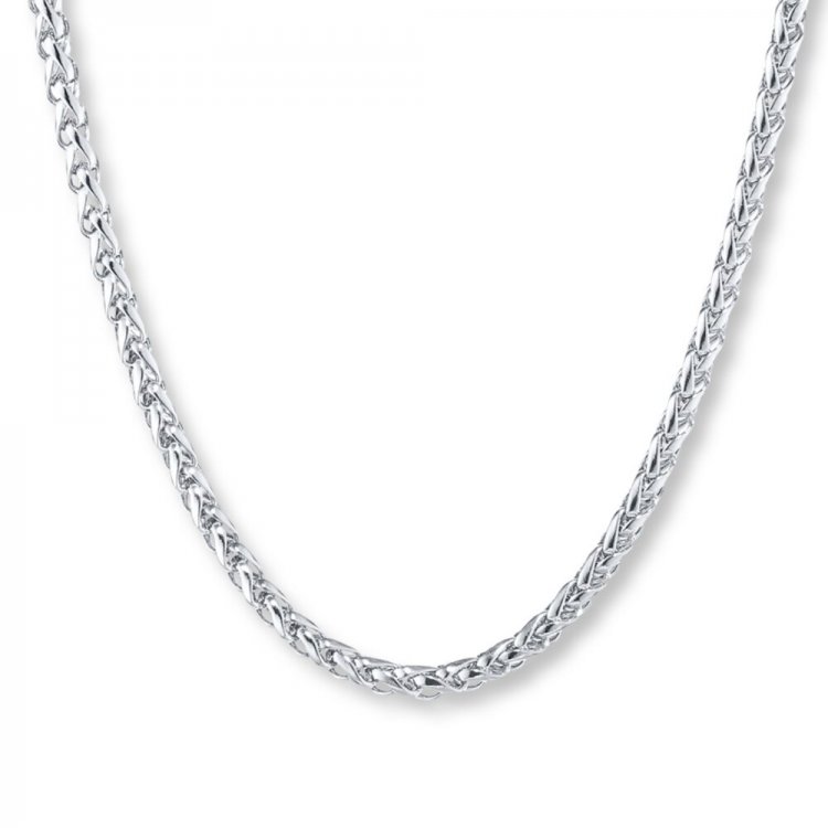 Men's Wheat Chain  Stainless Steel Necklace 22" Length