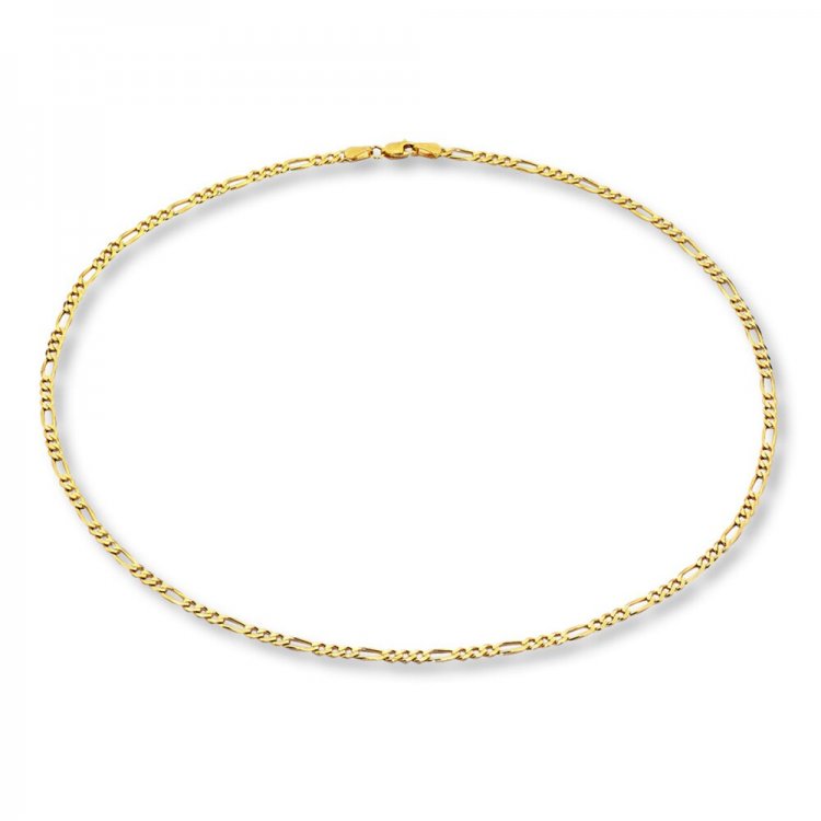 Figaro Link Chain  14K Yellow Gold  20 Length