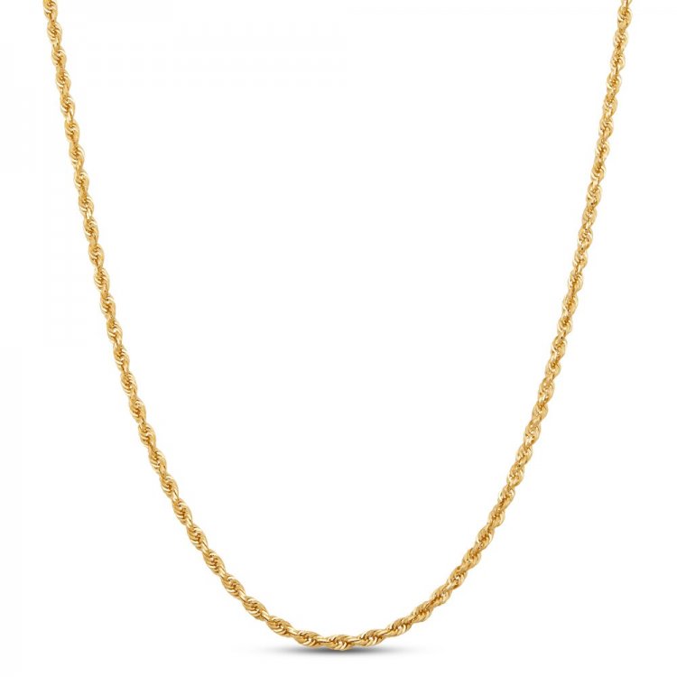 Mens Rope Chain 10K Yellow Gold 18