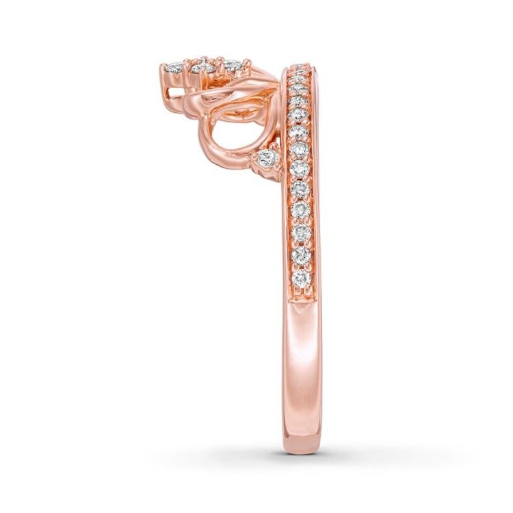 Emmy London Diamond Tiara Ring 1/5 cttw Round-cut 10K Rose Gold