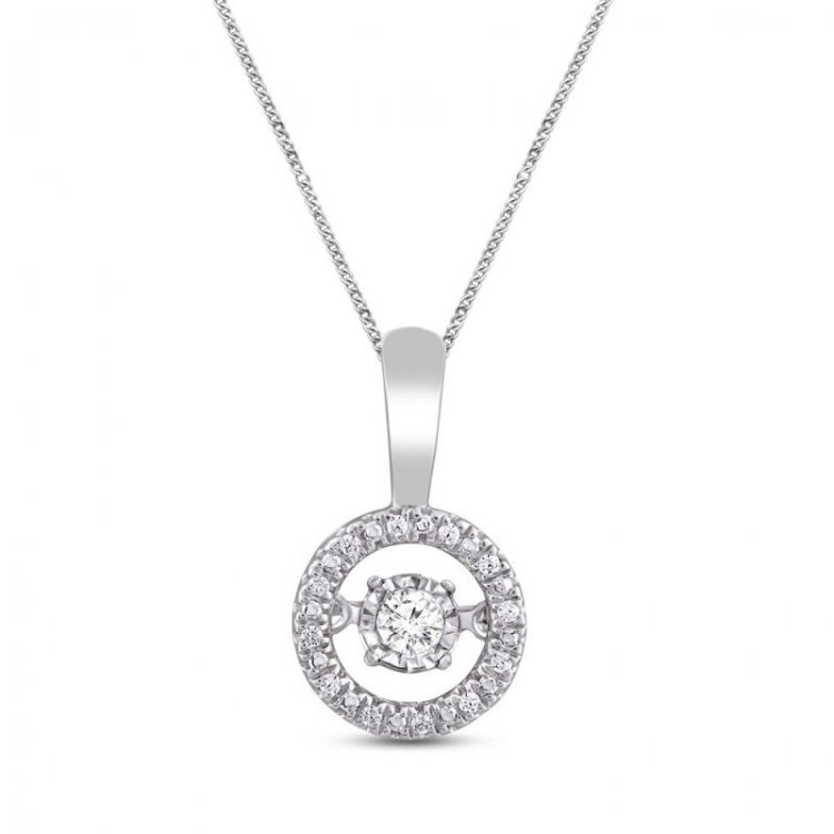 Unstoppable Love Necklace 1/10 ct tw Sterling Silver 19